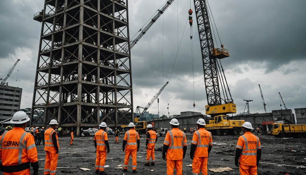 crane arrives for evacuation