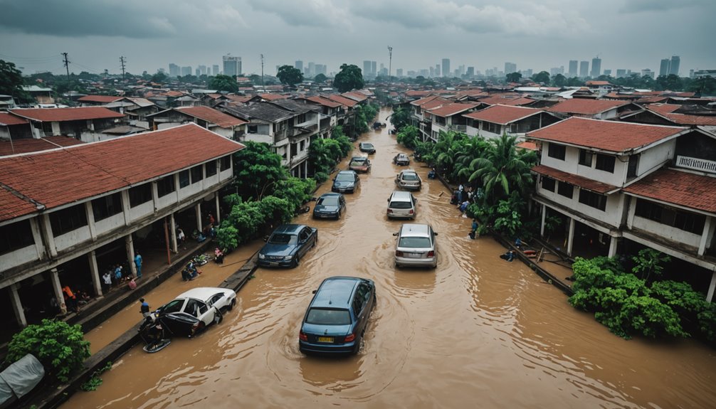 flooded jakarta streets and areas